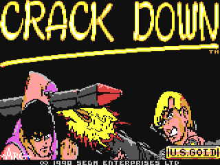 Crack Down title screen for Commodore 64